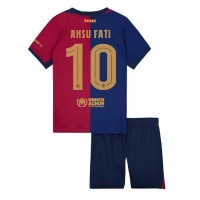 Barcelona Ansu Fati #10 Domáci Detský futbalový dres 2024-25 Krátky Rukáv (+ trenírky)